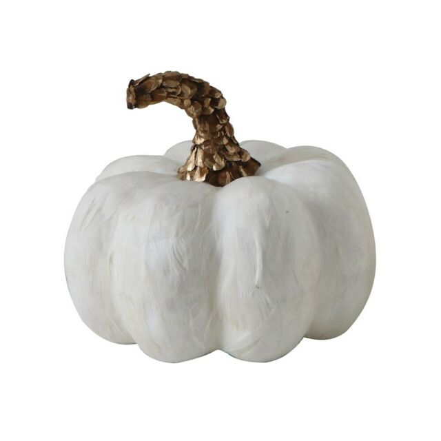 Holiday White Feather Pumpkin